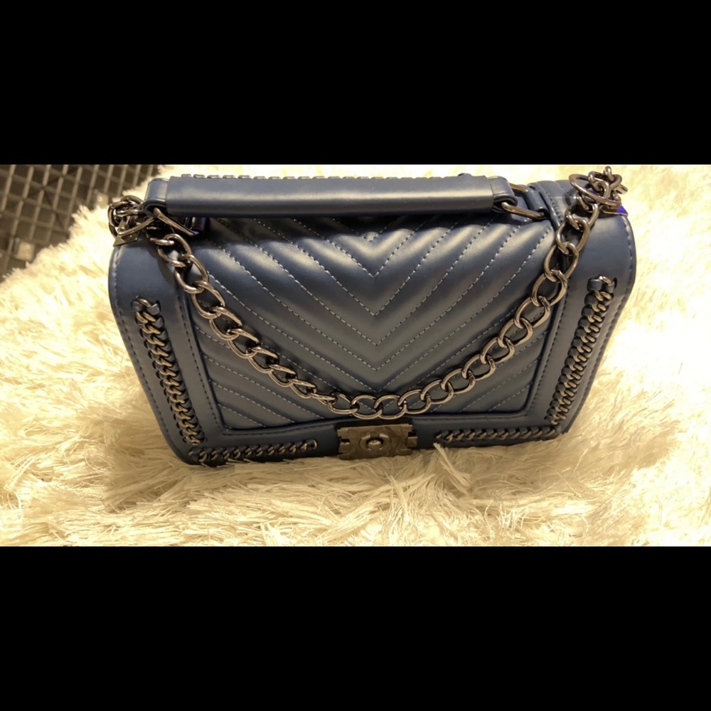Navy blue handbag